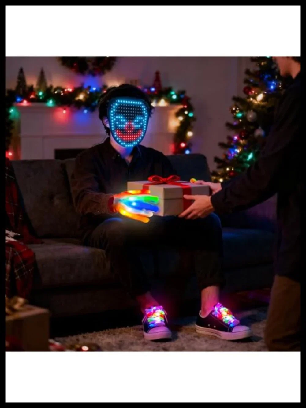 Kids 3 Piece LED Mask Gesture Sensing Gloves Shoelaces Set